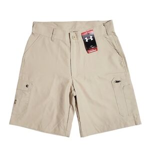 Under Armour Heat Gear Mens Sideline Cargo Shorts Size 32 Sandstorm NWT